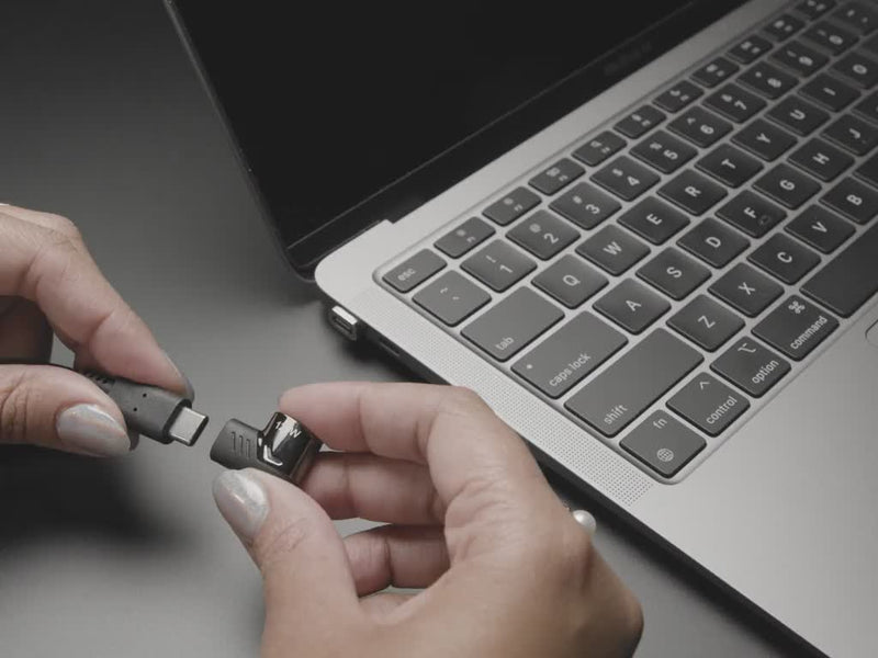 Magnetic Right Angle USB Type C Adapter - 120W Data and Power