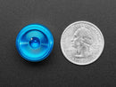 Anodized Aluminum Machined Knob - Blue - 20mm Diameter