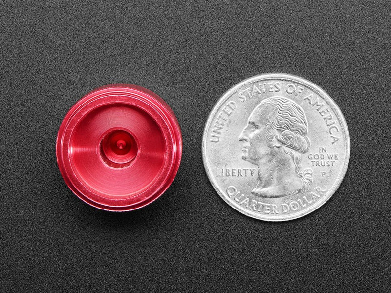 Anodized Aluminum Machined Knob - Red - 20mm Diameter