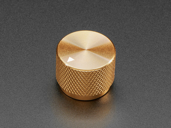 Anodized Aluminum Machined Knob - Gold - 20mm Diameter