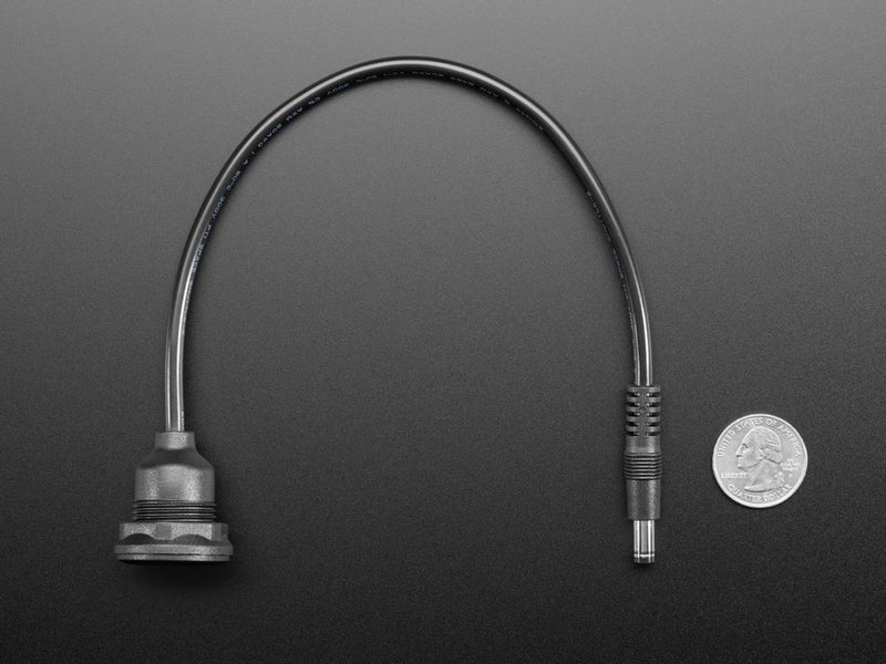 Round Panel Mount 5.5mm/2.1mm DC Barrel Jack Extension Cable
