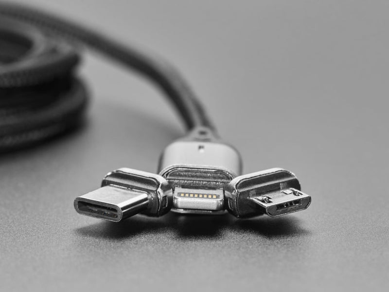 Woven USB A Cable with Magnetic Tips - Micro B, Type C, and iOS