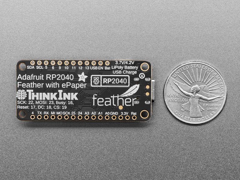 Adafruit RP2040 Feather ThinkInK with 24-pin E-Paper Display