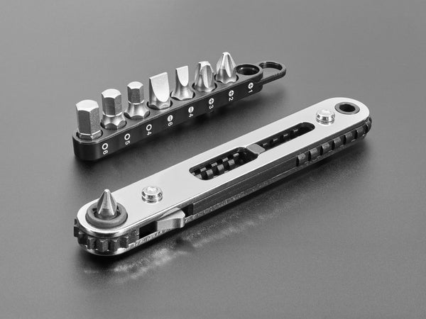 Thin Right Angle Ratchet Wrench Set with 9 Bits