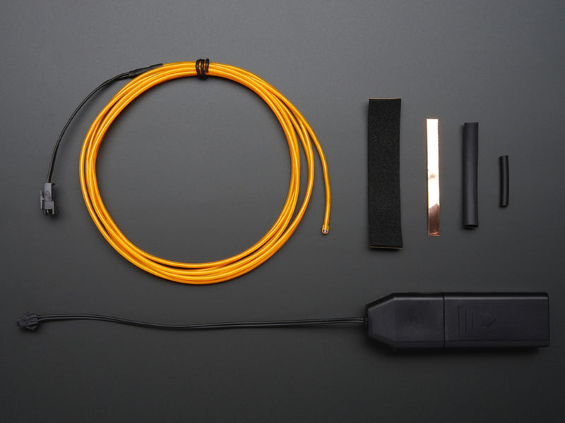 EL wire starter pack - Yellow 2.5 meter (8.2 ft)
