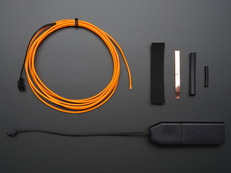 EL wire starter pack - Orange 2.5 meter (8.2 ft)