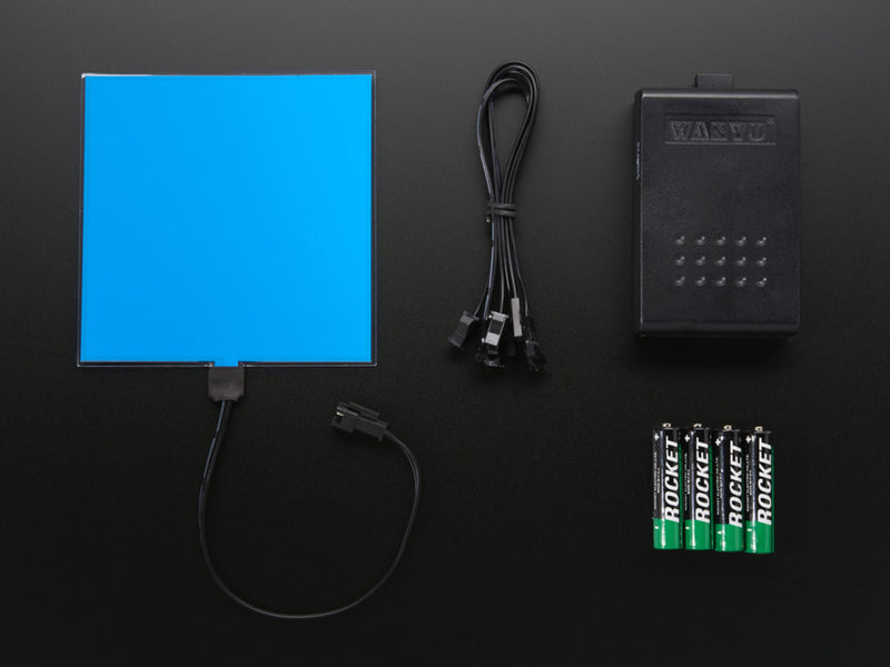 Electroluminescent (EL) Panel Starter Pack - 10cm x 10cm Blue