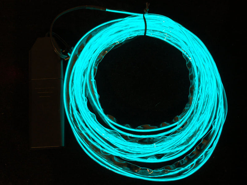 Sewable Electroluminscent (EL) Wire Welted Piping- Aqua 5 meters