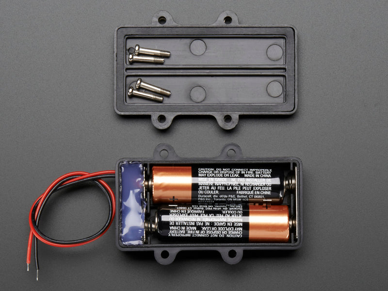 Waterproof 2xAA Battery Holder with On/Off Switch