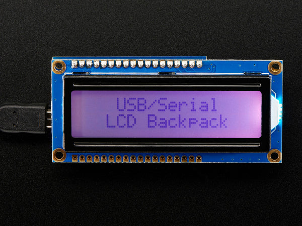 USB + Serial Backpack Kit with 16x2  RGB backlight positive LCD