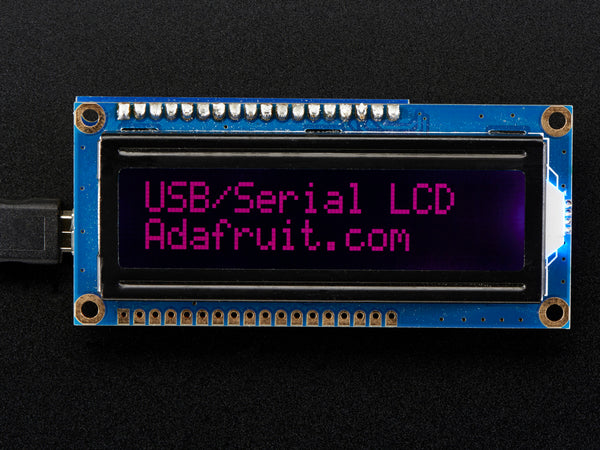 USB + Serial Backpack Kit with 16x2  RGB backlight negative LCD