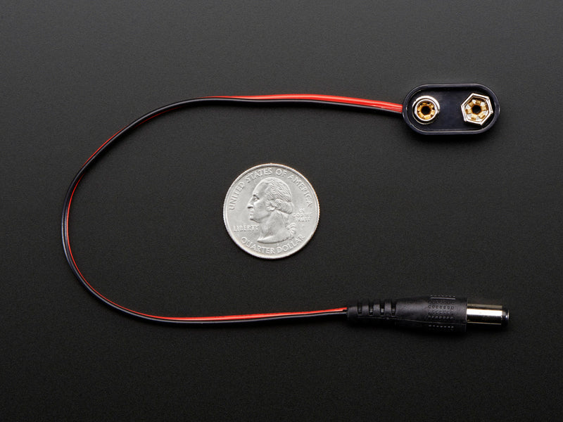 9V battery clip with  5.5mm/2.1mm plug