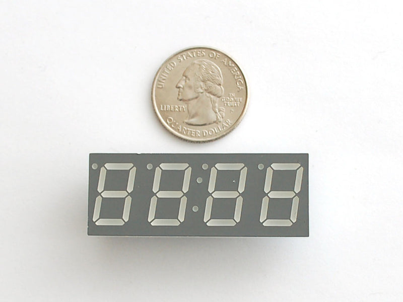 Yellow 7-segment clock display - 0.56\" digit height