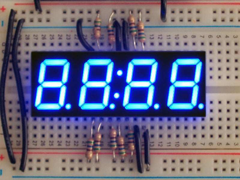 Blue 7-segment clock display - 0.56\" digit height