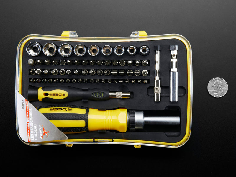 65 Piece Ratchet Screwdriver and Tool Bit Set