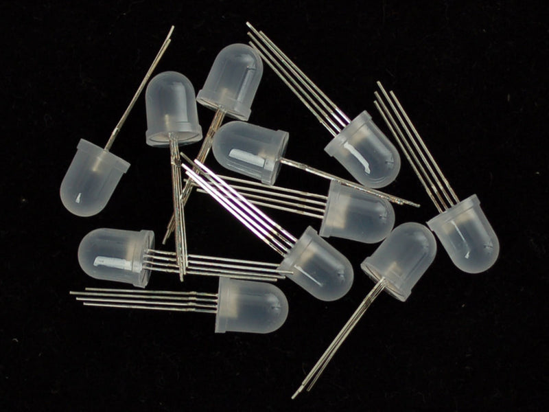 Diffused RGB (tri-color) 10mm LED (10 pack)