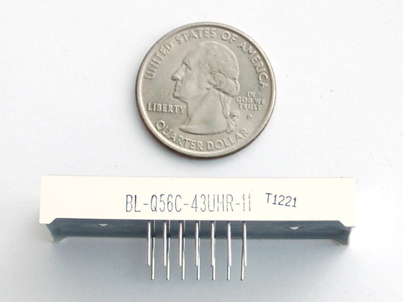 Red 7-segment clock display - 0.56\" digit height