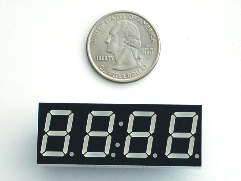 Red 7-segment clock display - 0.56\" digit height