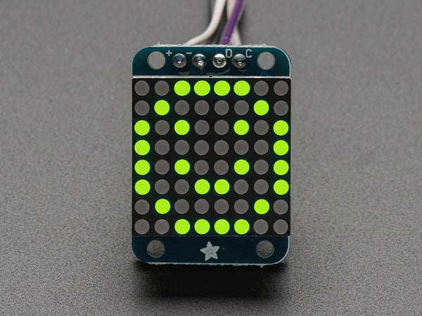 Adafruit Mini 0.8\" 8x8 LED Matrix w/I2C Backpack - Yellow-Green