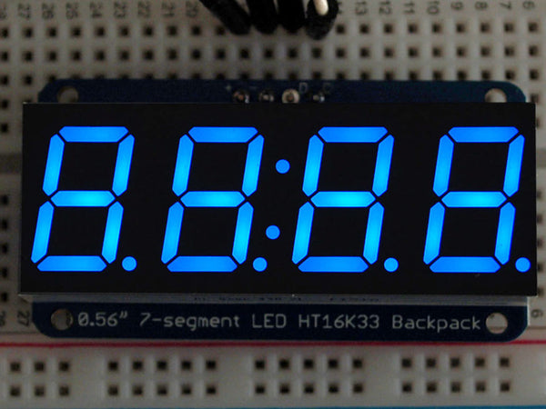 Adafruit 0.56\" 4-Digit 7-Segment Display w/I2C Backpack - Blue