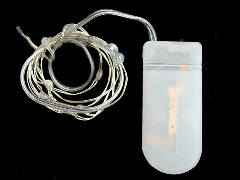Wire Light LED Strand - 10 Warm White LEDs + Coin Cell Holder