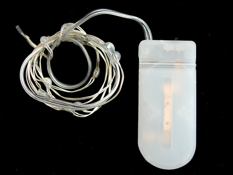 Wire Light LED Strand - 10 Green LEDs + Coin Cell Holder