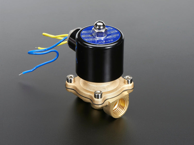 Brass Liquid Solenoid Valve - 12V - 1/2 NPS