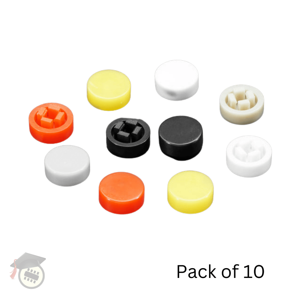 Plastic Button Caps For Square Top 10 pack 8mm Diameter