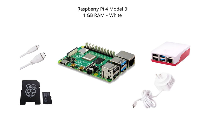 Raspberry Pi 4 Model B 1 GB Starter Kit - White - Buy - Pakronics®- STEM Educational kit supplier Australia- coding - robotics