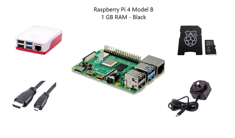 Raspberry Pi 4 Model B 1 GB Starter Kit - Black - Buy - Pakronics®- STEM Educational kit supplier Australia- coding - robotics