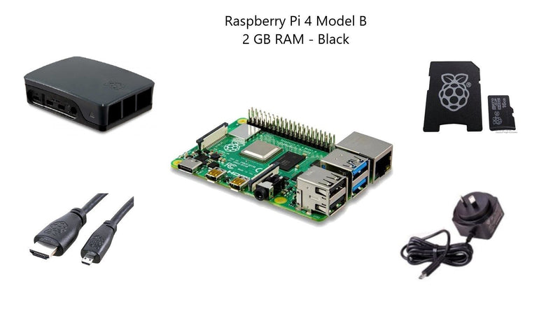 Raspberry Pi 4 Model B 2 GB Starter Kit - Black