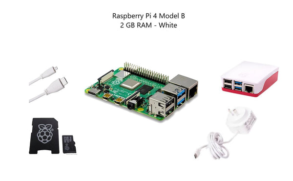 Raspberry Pi 4 Model B 2 GB Starter Kit - White - Buy - Pakronics®- STEM Educational kit supplier Australia- coding - robotics