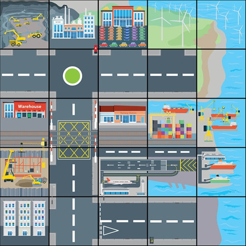 Transport and Industry Mat for Bee Bot and Blue Bot - Buy - Pakronics®- STEM Educational kit supplier Australia- coding - robotics