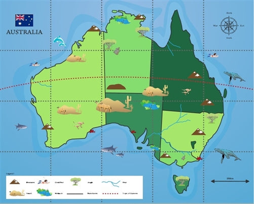 Australia Map for Bee-Bot and Blue-Bot - Buy - Pakronics®- STEM Educational kit supplier Australia- coding - robotics