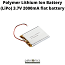 Polymer Lithium Ion Battery (LiPo) 3.7V 2000mA flat battery