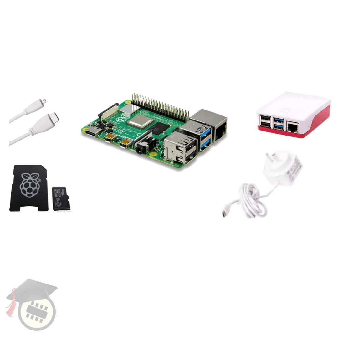 Raspberry Pi 4 Model B 4 GB Starter Kit - White