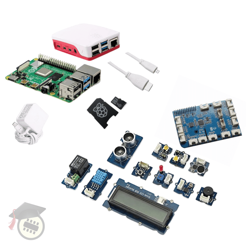 Buy Raspberry Pi 4 Model B Starter Kit with Grove Pi+ (CE Cerified) - White