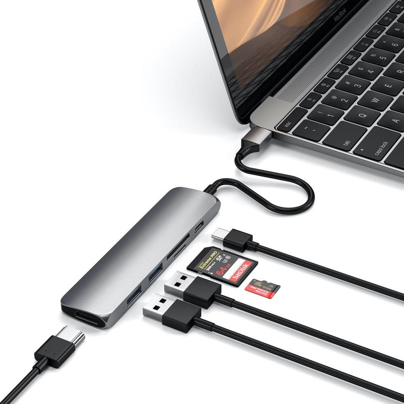 Satechi Slim USB-C MultiPort Adapter Version 2 - Silver - Buy - Pakronics®- STEM Educational kit supplier Australia- coding - robotics