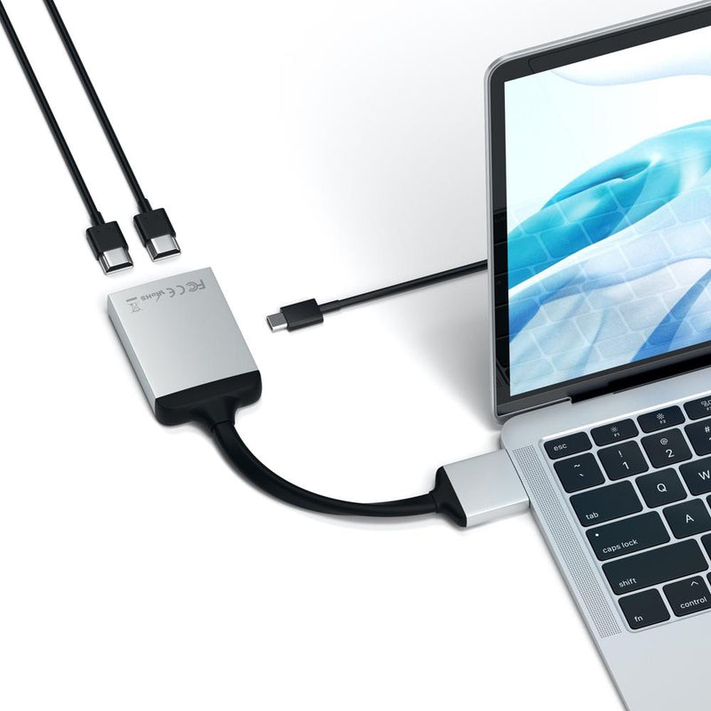 Satechi USB-C Dual HDMI Adaptor - Silver - Buy - Pakronics®- STEM Educational kit supplier Australia- coding - robotics