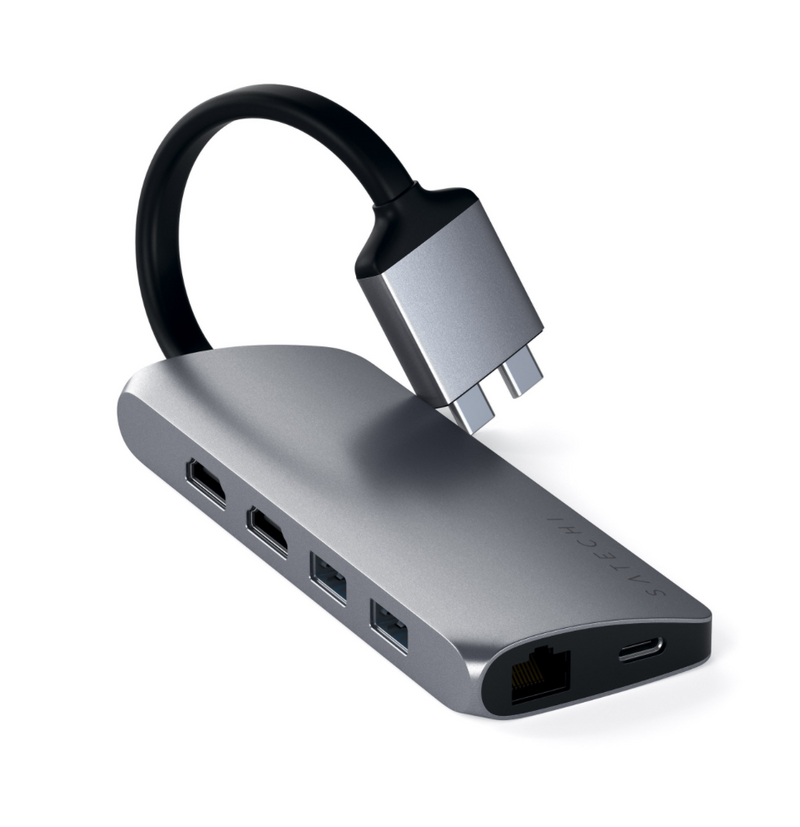 Satechi USB-C Dual Multimedia Adapter - Silver - Buy - Pakronics®- STEM Educational kit supplier Australia- coding - robotics