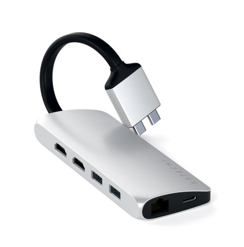 Satechi USB-C Dual Multimedia Adapter - Silver - Buy - Pakronics®- STEM Educational kit supplier Australia- coding - robotics