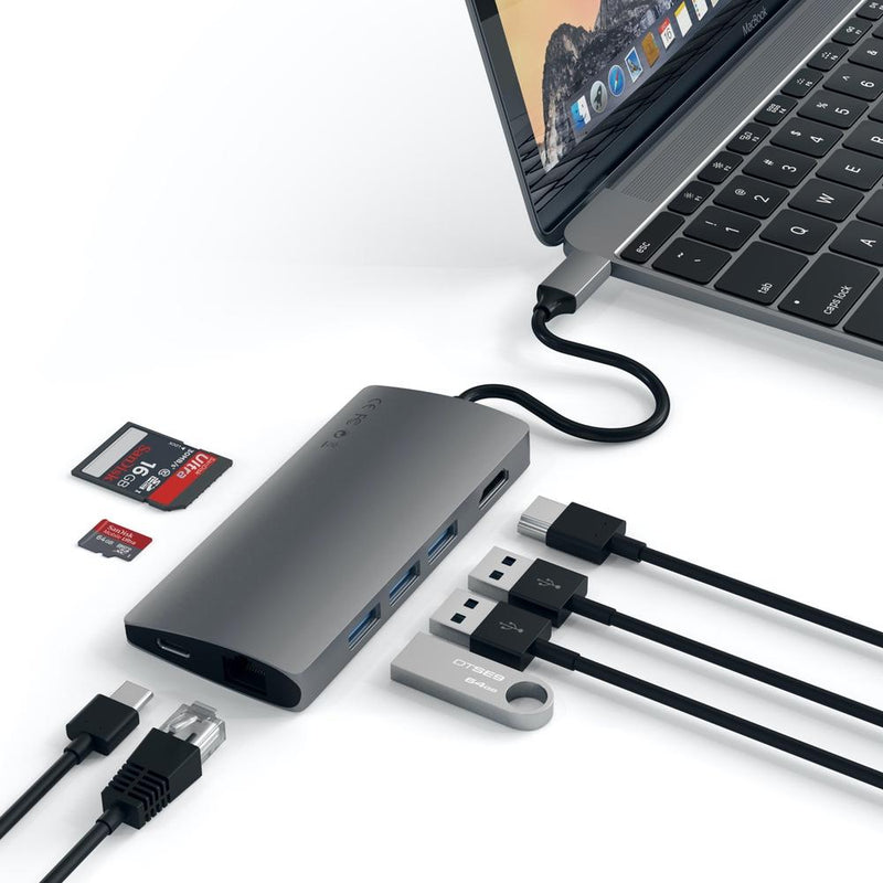 Satechi USB-C Multi-Port Adapter 4K HDMI w/ Ethernet V2 - Space Grey - Buy - Pakronics®- STEM Educational kit supplier Australia- coding - robotics