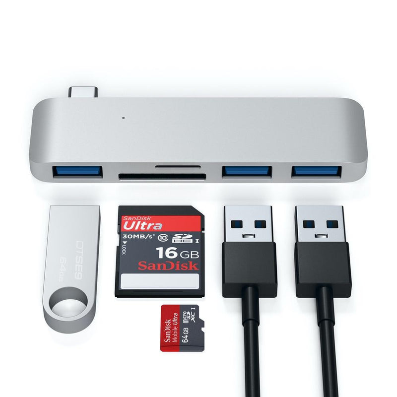 Satechi USB-C/USB 3.0 3-in-1 Combo Hub - Silver - Buy - Pakronics®- STEM Educational kit supplier Australia- coding - robotics