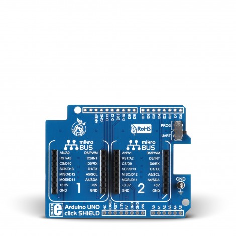 Mikroe Arduino UNO click shield front