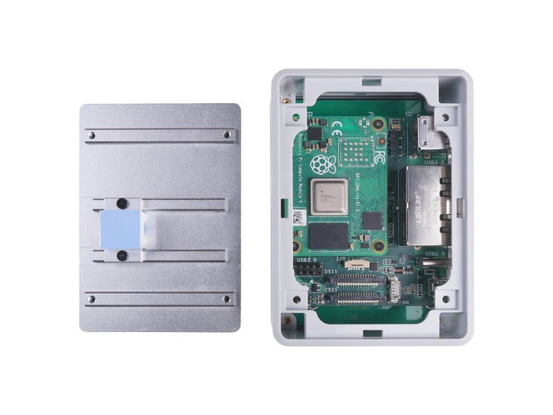 Aluminum Alloy CNC Passive Cooling Cover Case for Raspberry Pi CM4 with Dual Gigabit Ethernet Carrier Board