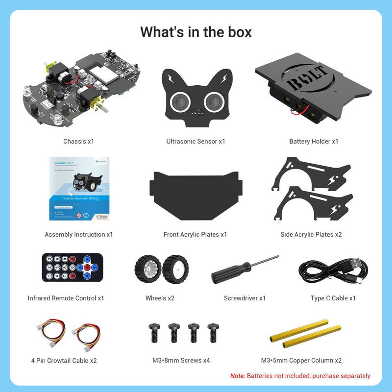 CrowBot BOLT-Open Source Programmable Smart Robot Car STEAM Robot Kit