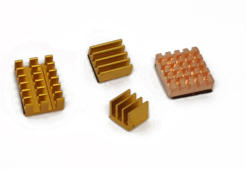 Heat Sink Kit for Raspberry Pi 4B - Gold Aluminum and Copper Blocks - Buy - Pakronics®- STEM Educational kit supplier Australia- coding - robotics
